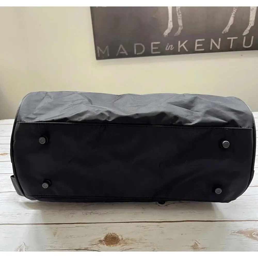 Michael Malul Black Duffel Bag with Logo Strap